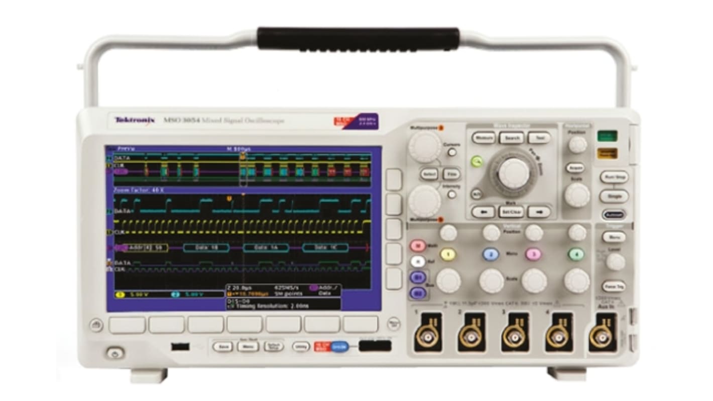 Oscilloscopio Da banco Tektronix MSO3032, 2 ch. analogici, 16 ch. digitali, 300MHz, Cert. ISO