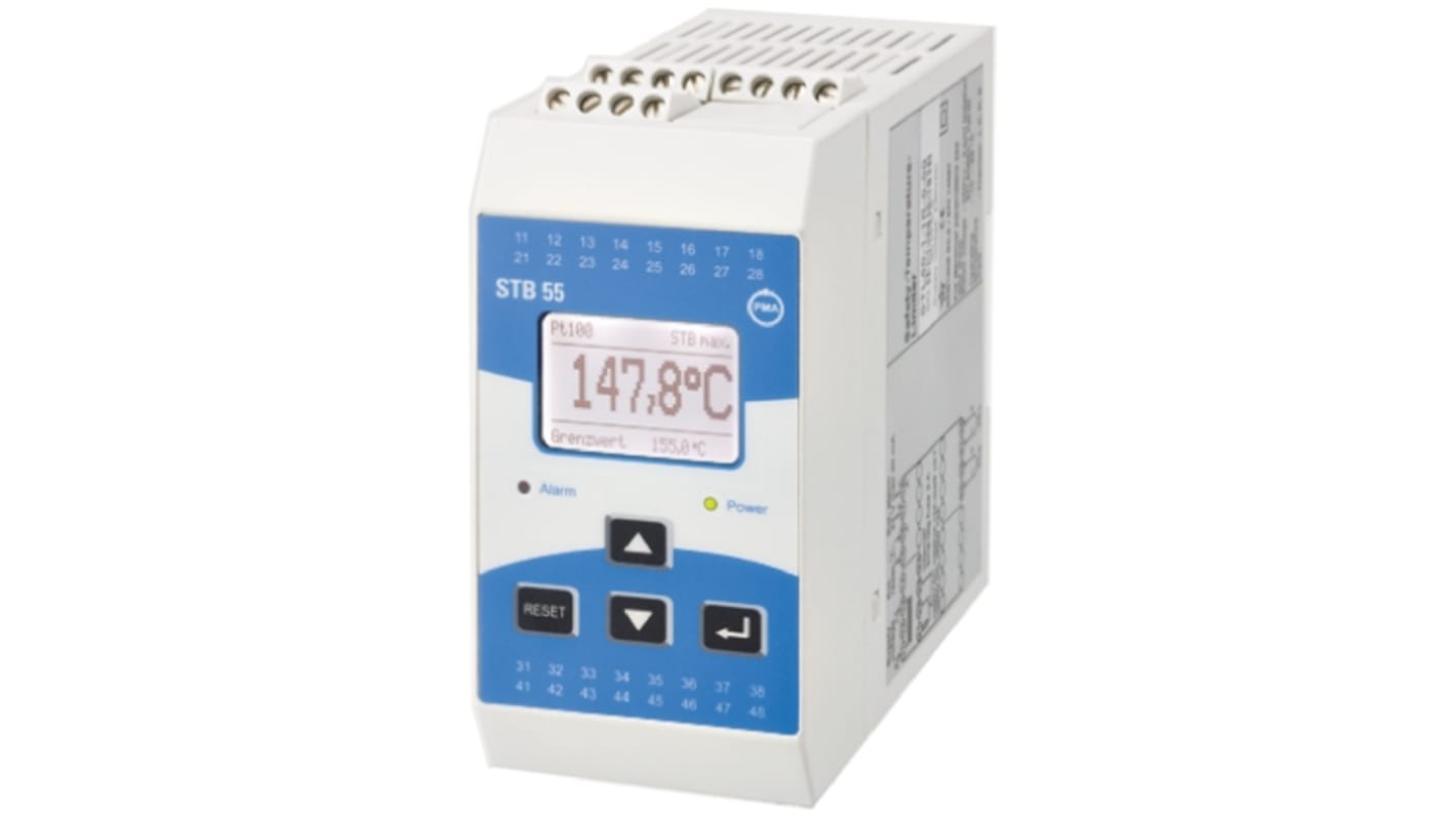 P.M.A STB 55 Temperature Limiter, 100 x 50mm Relay, 230 V ac Supply Voltage ON/OFF