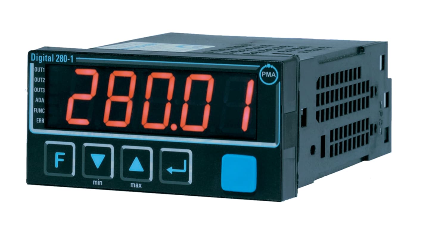 Indicatore di temperatura P.M.A D280-1, 90→ 250 V c.a., 48 x 96mm