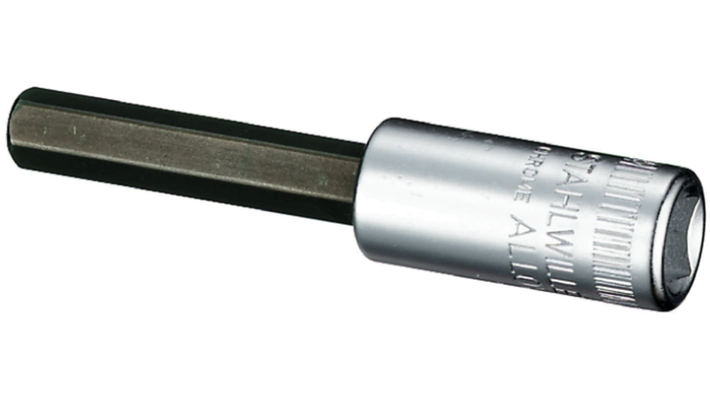 STAHLWILLE 1/4 in Drive Bit Socket, Hex Bit, 1/8in, 55 mm Overall Length
