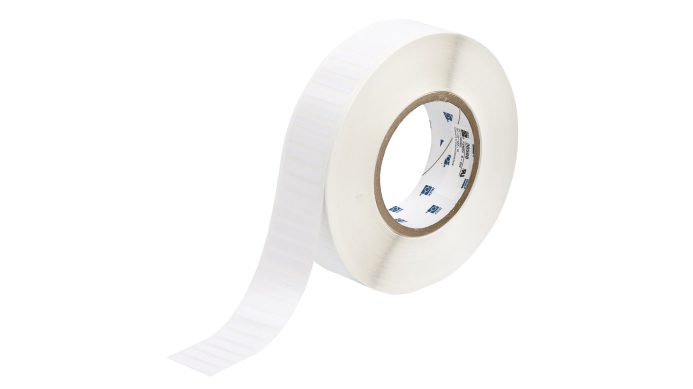 Brady B-473 Static Dissipative Polyester White Label Roll, 31.75mm Width, 6.35mm Height, 10000 Qty