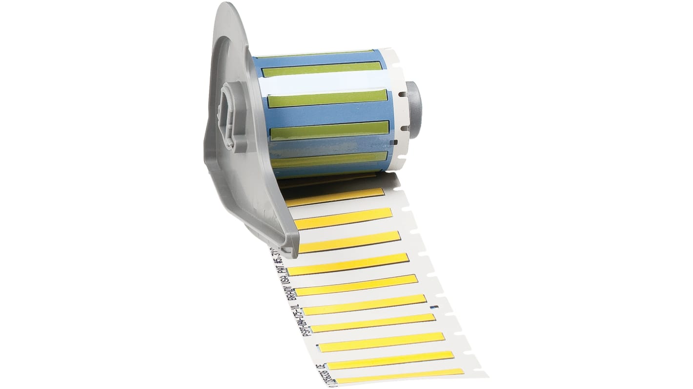 Brady B-342 PermaSleeve Yellow Heatshrink Labels, 44.45mm Width, 4.62mm Height, 100 Qty