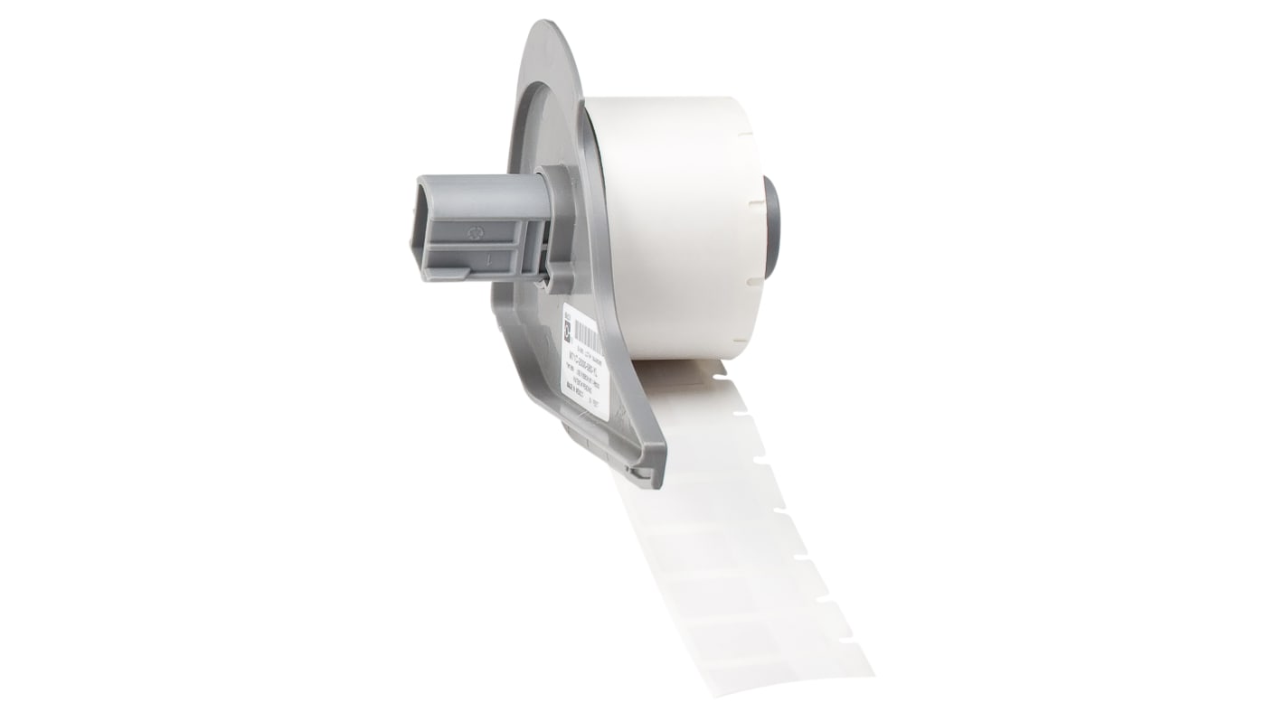 Brady B-427 Self-laminating Vinyl Transparent/White Cable Labels, 12.7mm Width, 25.4mm Height