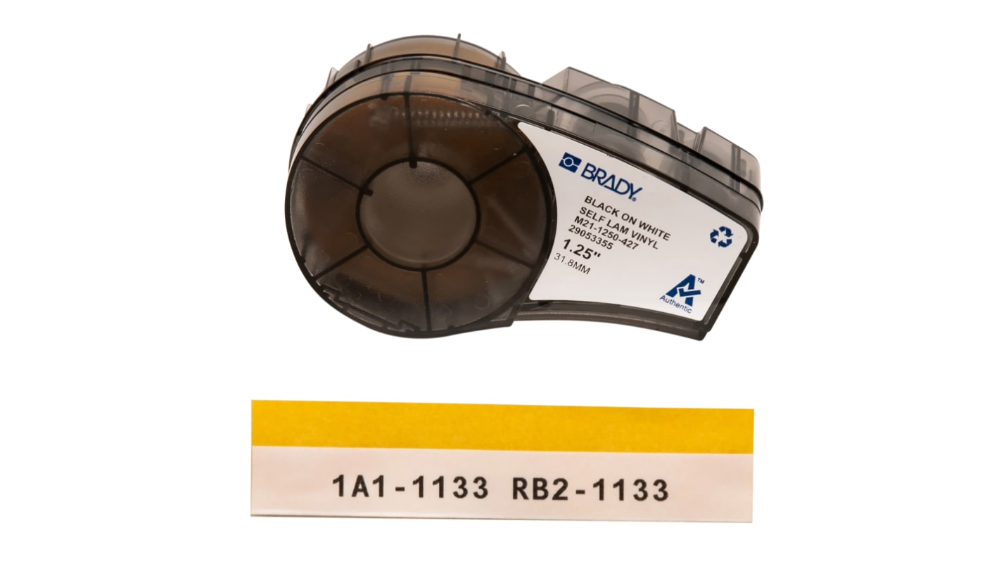 Brady B-427 Black on White, Transparent Label Printer Tape, 4.27 m Length, 31.75 mm Width