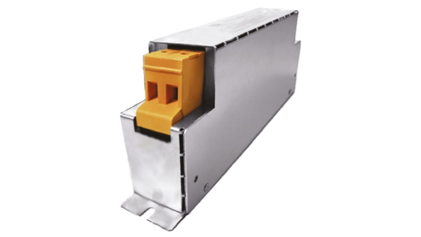 Filtro RFI Block, 30A, 250 Vac, 60Hz, Montaje con Reborde, con terminales Tornillo 8,5 mA, Serie HLE 110, 1 fase Phase