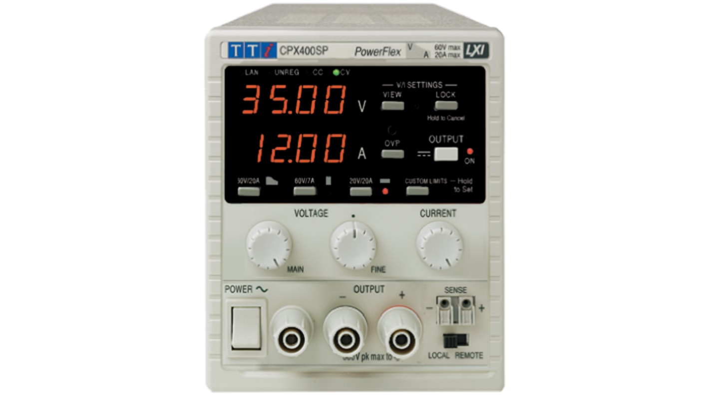 Zasilacz laboratoryjny 0 → 60V 0 → 20A Aim-TTi 420W Zasilacz z automatycznym przełączaniem zakresów