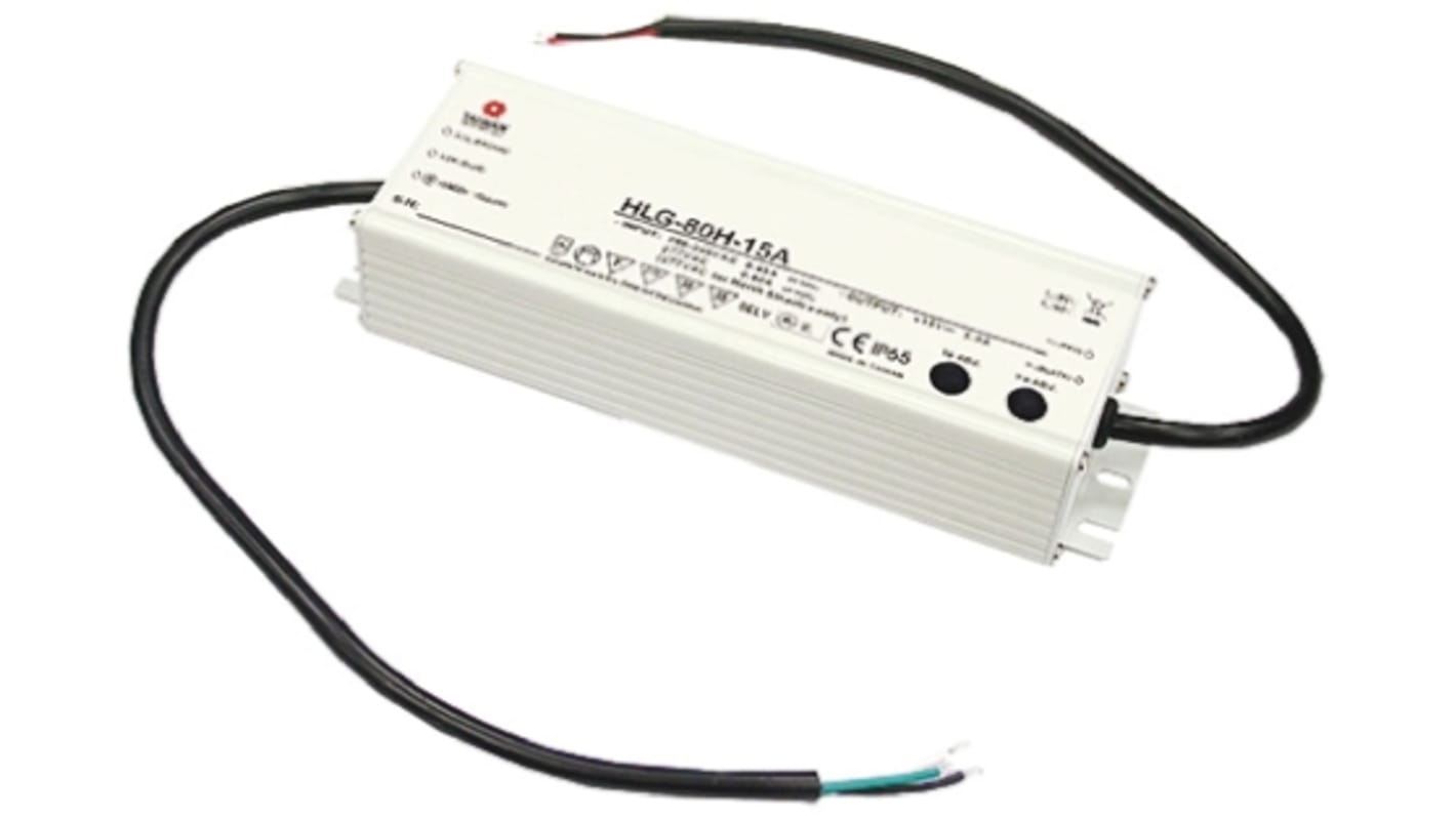 MEAN WELL LED Driver, 12V Output, 60W Output, 5A Output, Constant Voltage Dimmable