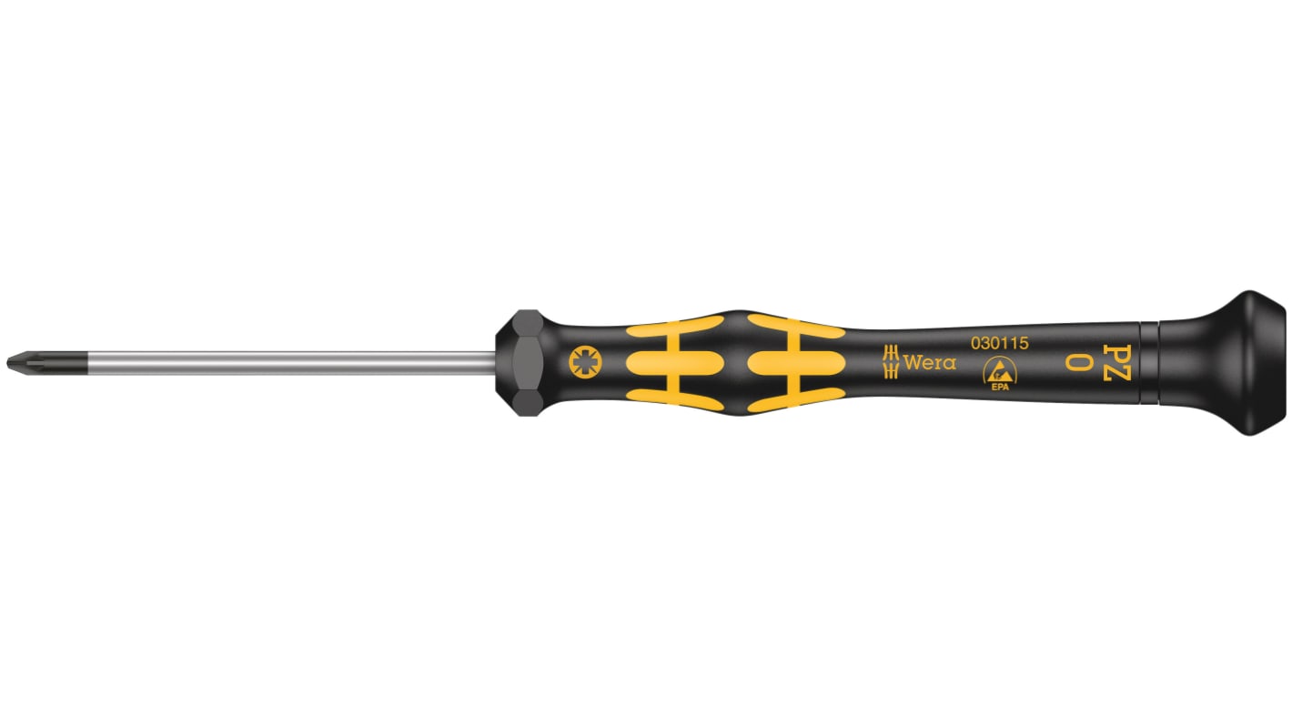 Wera Pozidriv Precision Screwdriver, PZ0 Tip, 60 mm Blade, 157 mm Overall