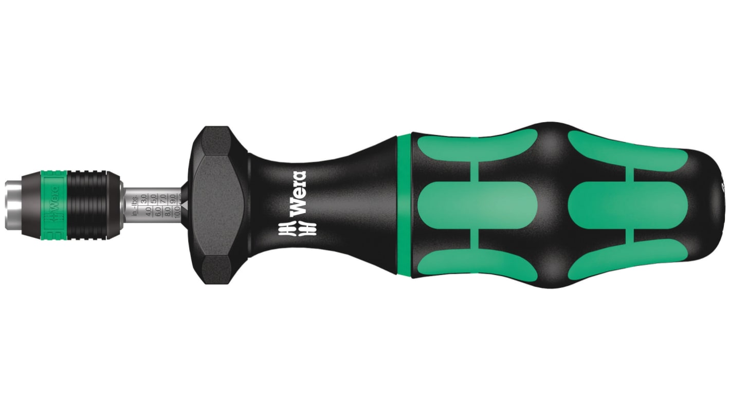 Wera Adjustable Hex Torque Screwdriver, 11 → 29 in. lbs., 1/4'' Drive, ±6 % Accuracy