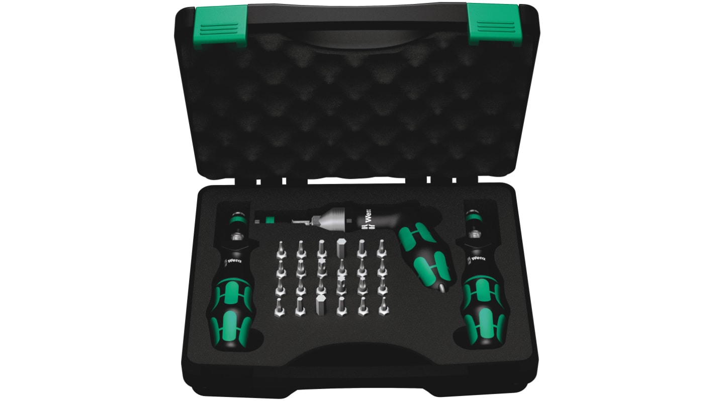 Wera Torque Screwdriver & Bit Set, 0.3 → 6Nm, ± 6 % Accuracy