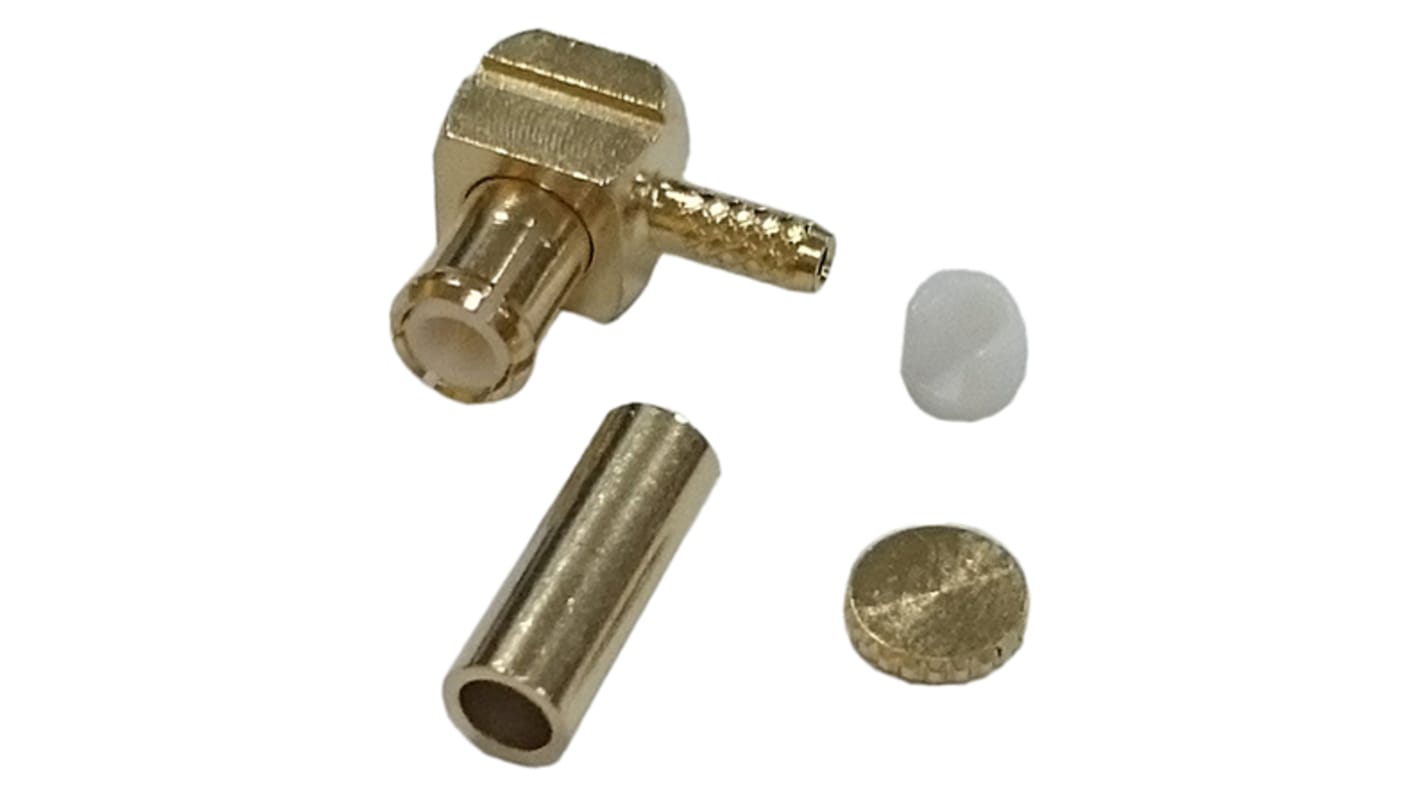 RS PRO, Plug Cable Mount MCX Connector, 50Ω, Crimp Termination, Right Angle Body