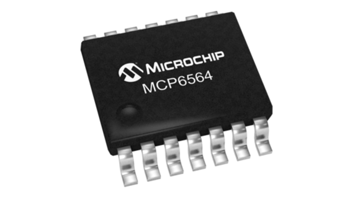 MCP6564-E/ST Microchip, Quad Comparator, Push-Pull O/P, 0.02μs 1.8 to 5.5 V 14-Pin TSSOP