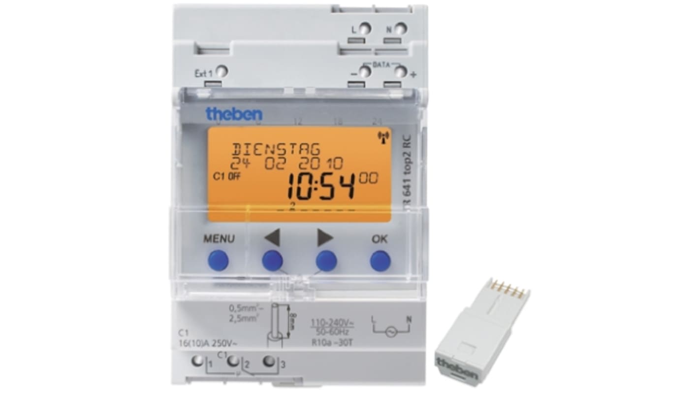 Theben Digital DIN Rail Time Switch 110 → 240 V ac, 1-Channel