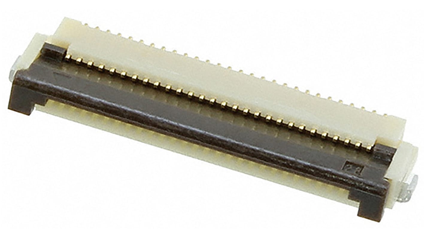 Hirose FPC连接器, 母座, 28p, 0.5mm间距, 单排, SMT安装, 直角, 500mA, 50 V 交流, FH12系列