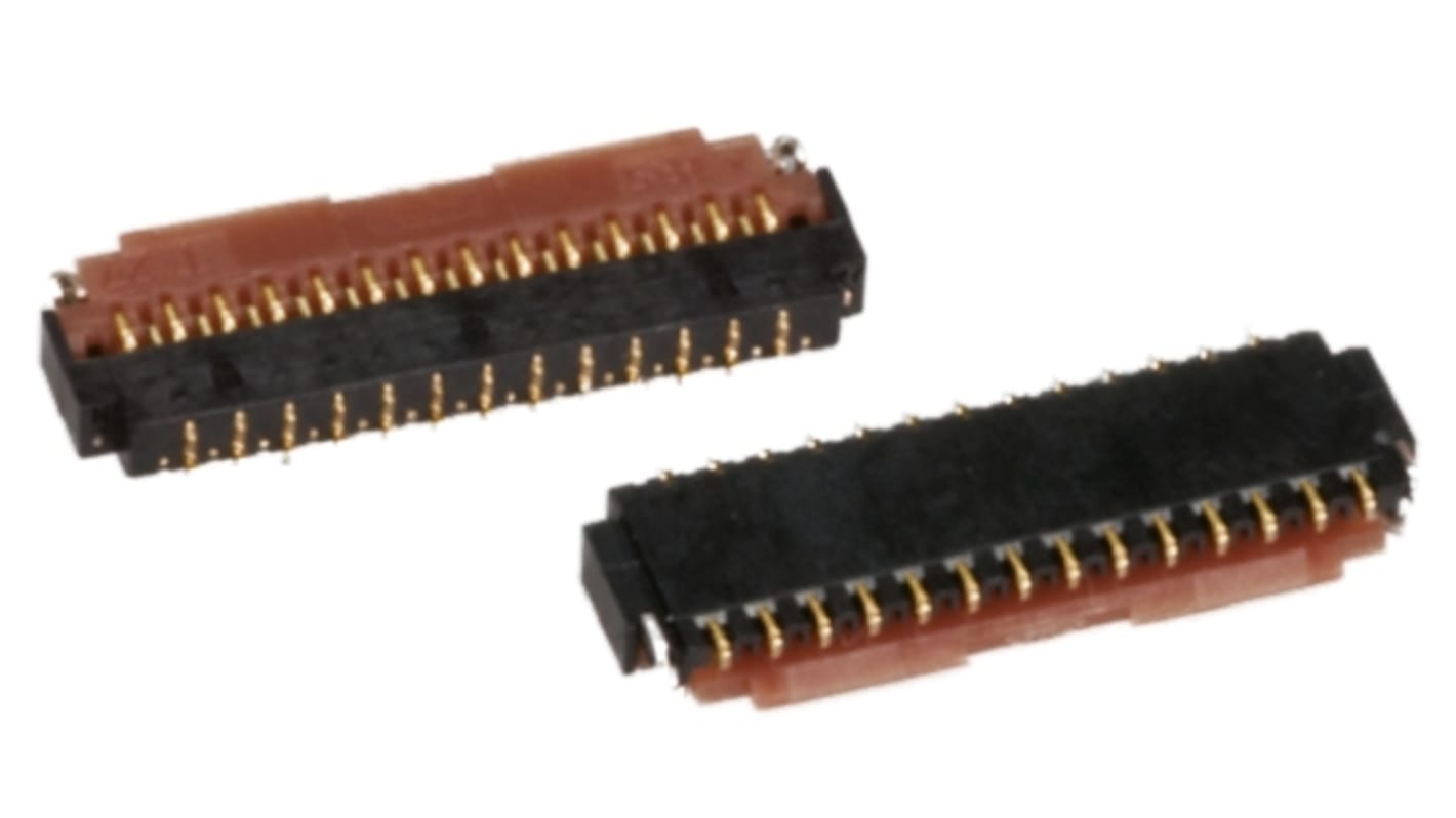 Hirose FPC连接器, 母座, 21p, 0.3mm间距, 双排, SMT安装, 直角, 200mA, 30 V 交流, FH26系列