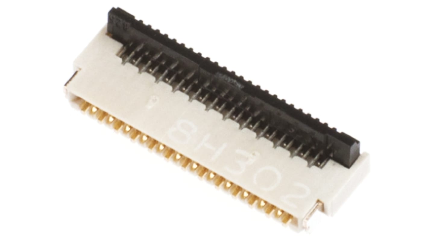 Hirose FPC连接器, 母座, 51p, 0.3mm间距, 双排, SMT安装, 直角, 200mA, 30 V 交流, FH35系列