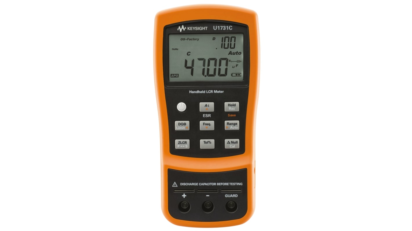 Medidor LCR de mano Keysight Technologies U1731C, 2000H/ 20mF/ 200 MΩ, frecuencia máx. 100kHz