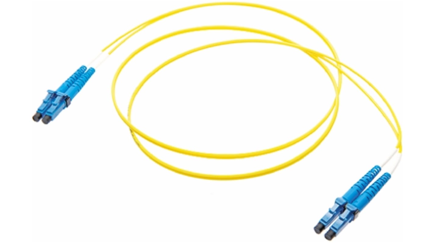 TE Connectivity OS1 Single Mode OS1 Fibre Optic Cable Assembly, 9/125μm, Yellow, 5m