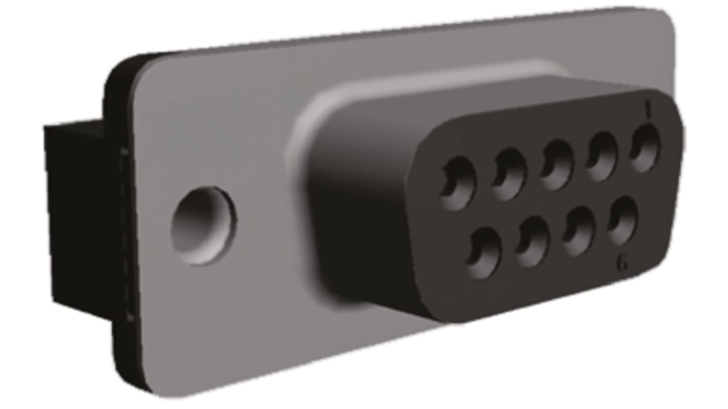 TE Connectivity Amplimite HD-20 9 Way Through Hole D-sub Connector Socket, with 4-40 UNC, Threaded Insert