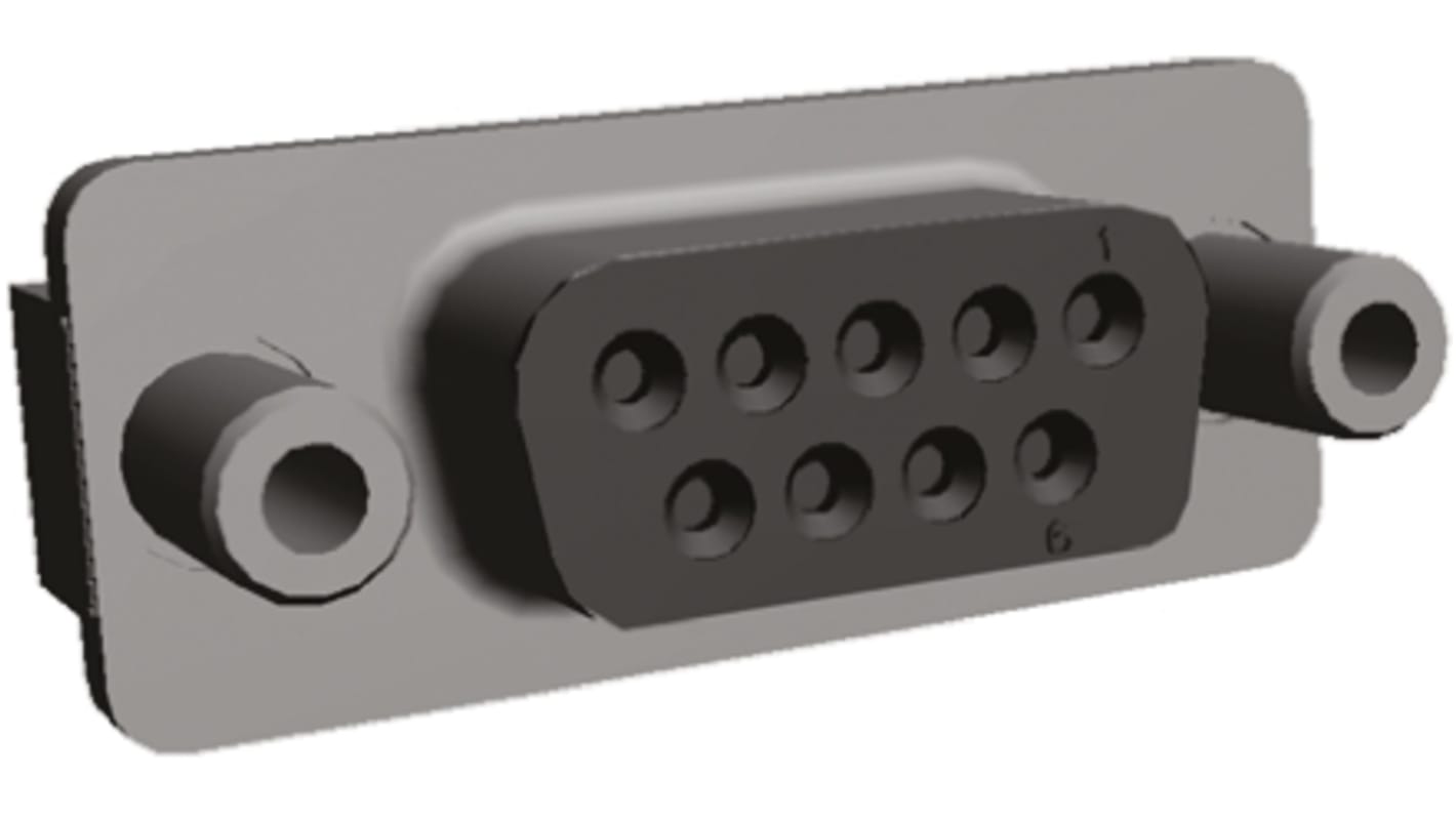 TE Connectivity Amplimite HD-20 9 Way Through Hole D-sub Connector Socket, with 4-40 UNC, Female Screw Lock