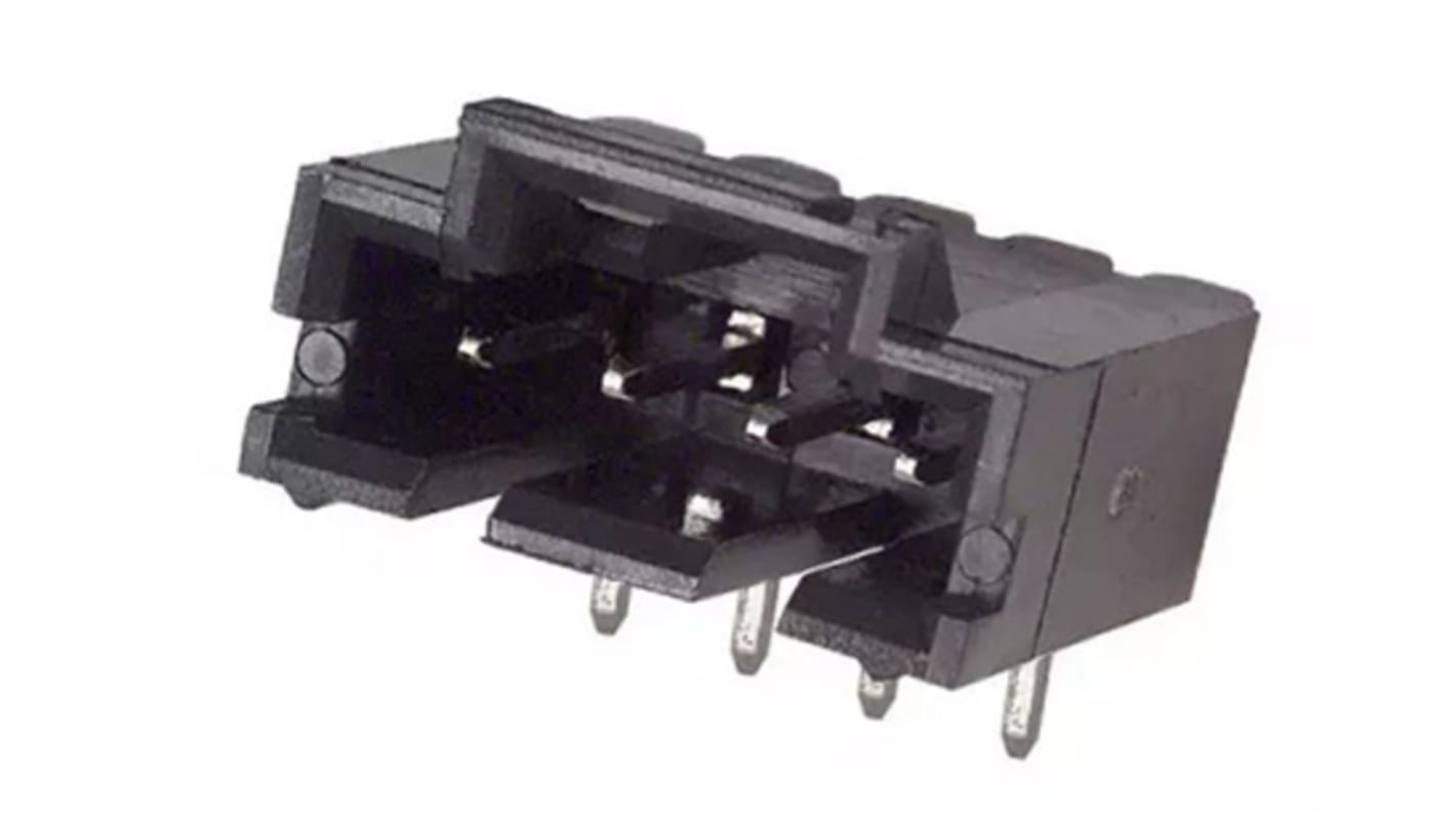 TE Connectivity AMPMODU MTE Series Right Angle Through Hole PCB Header, 4 Contact(s), 2.54mm Pitch, 1 Row(s), Shrouded