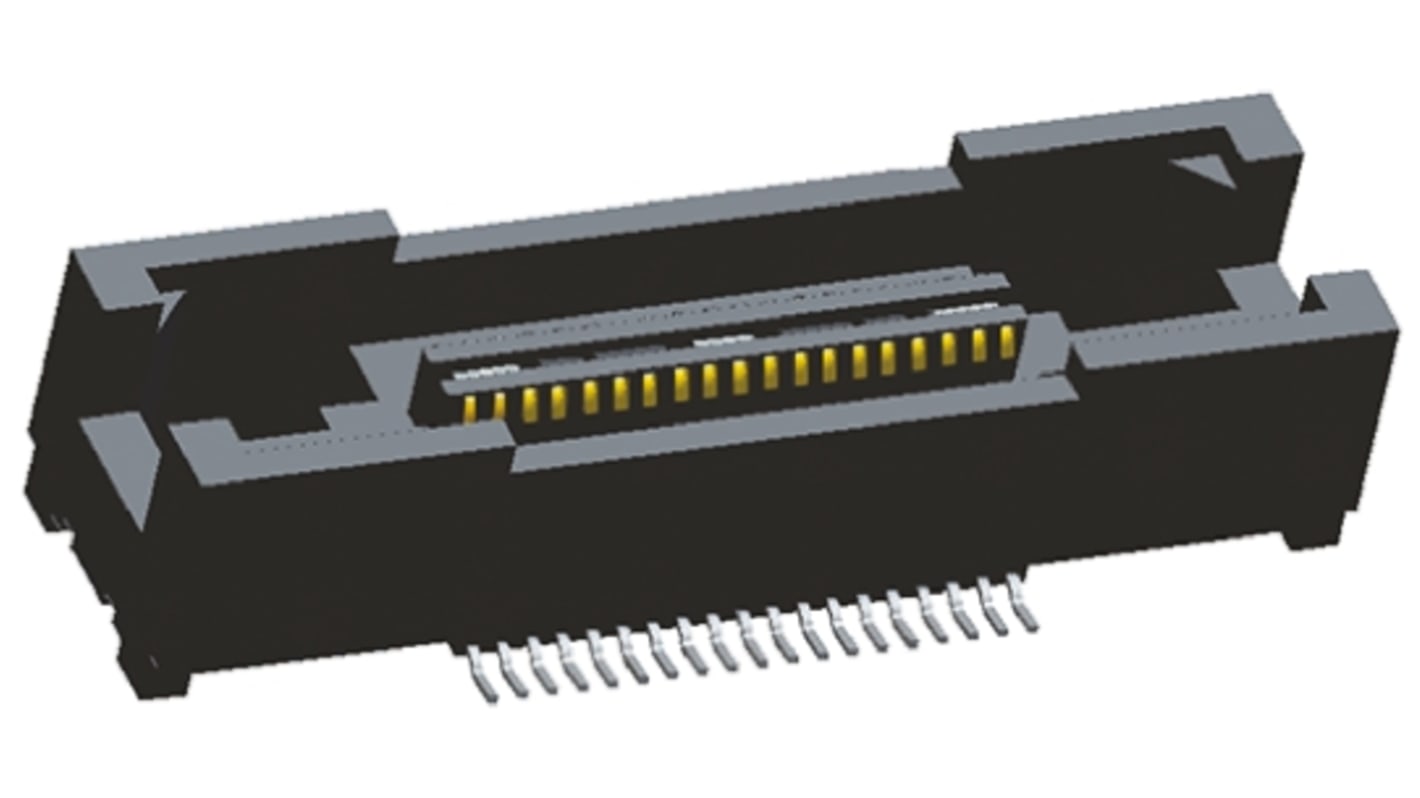 Conector hembra para PCB TE Connectivity serie MICTOR, de 38 vías, paso 0.64mm, 30 V, 11.5A, Montaje Superficial,