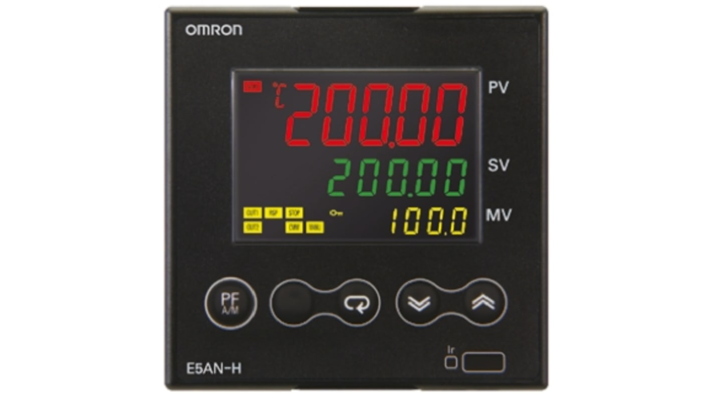 Rs-Online Termoregolatori PID Omron E5AN 100 → 240 V c.a. 96 x 96mm 1 uscita Relè ausiliario