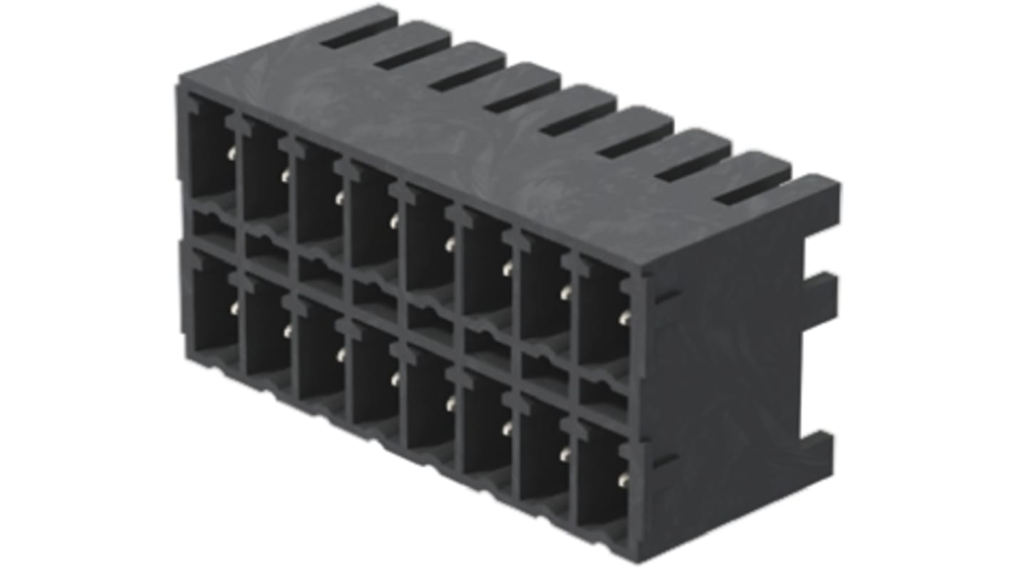 Weidmuller, 3.81mm Pitch, OMNIMATE SC, 6 Way, Right Angle, Pluggable Terminal Block, Header, Through Hole, Solder