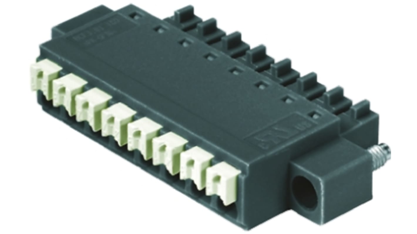 Weidmuller 3.81mm Pitch 3 Way Pluggable Terminal Block, Plug, Through Hole, Screw Termination