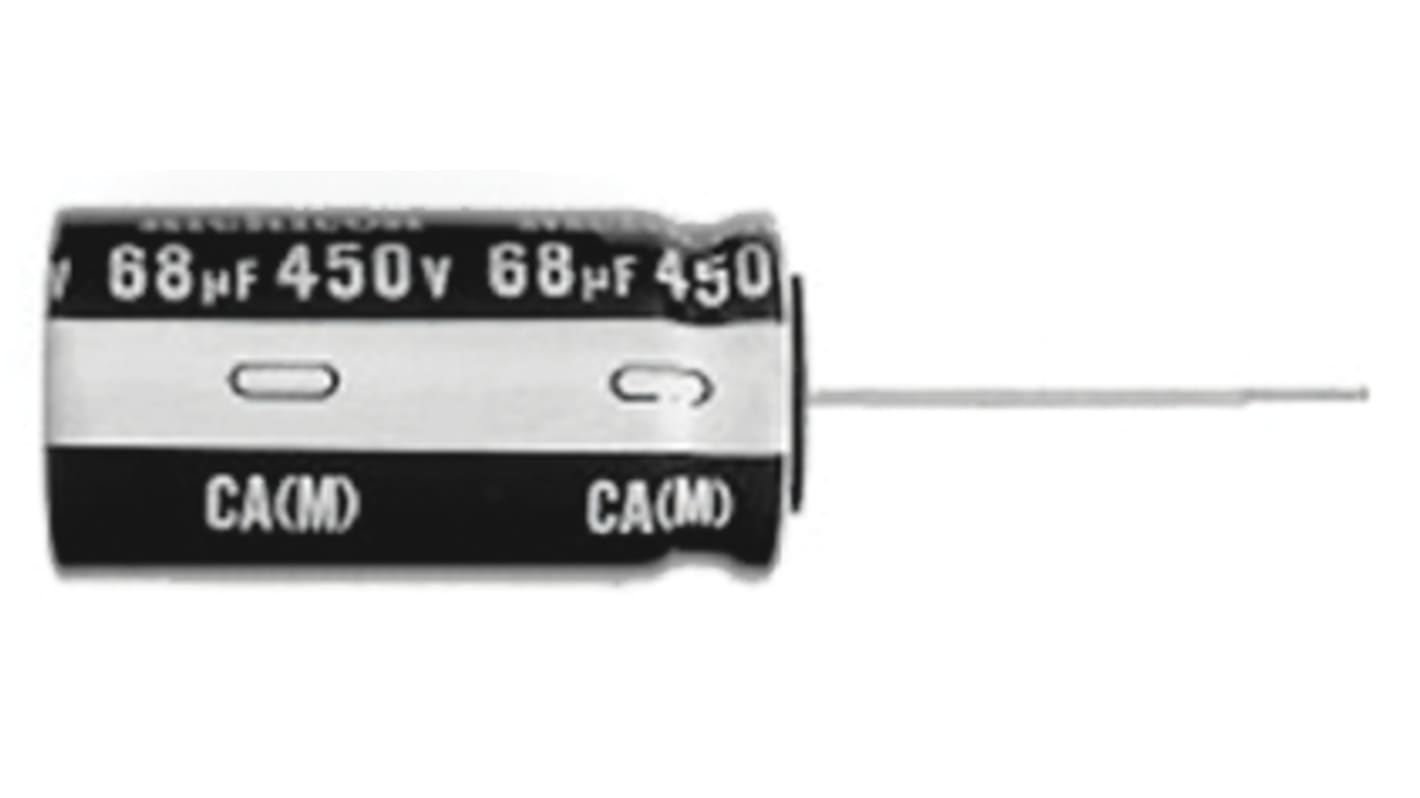 Condensador electrolítico Nichicon serie CA, 150μF, ±20%, 250V dc, mont. pasante, 18 (Dia.) x 31.5mm, paso 7.5mm