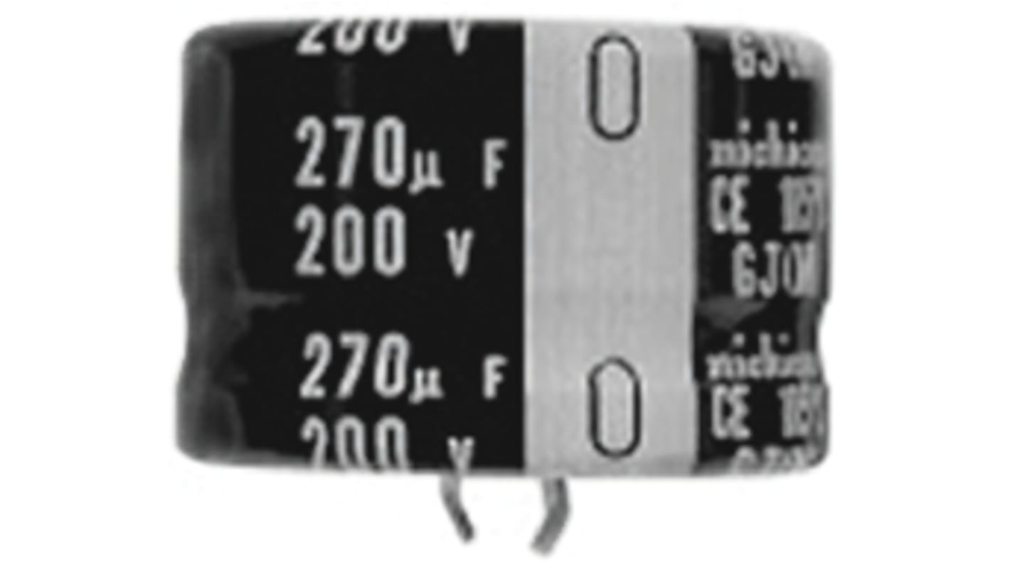 Condensatore Nichicon, serie GJ, 100μF, 400V cc, ±20%, +105°C, Ad innesto