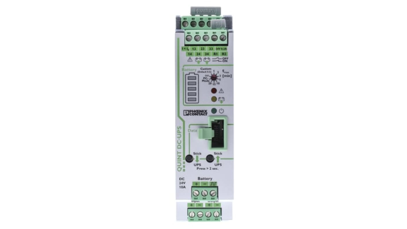 Phoenix Contact 24V dc Input DIN Rail Uninterruptible Power Supply (240W), QUINT-UPS