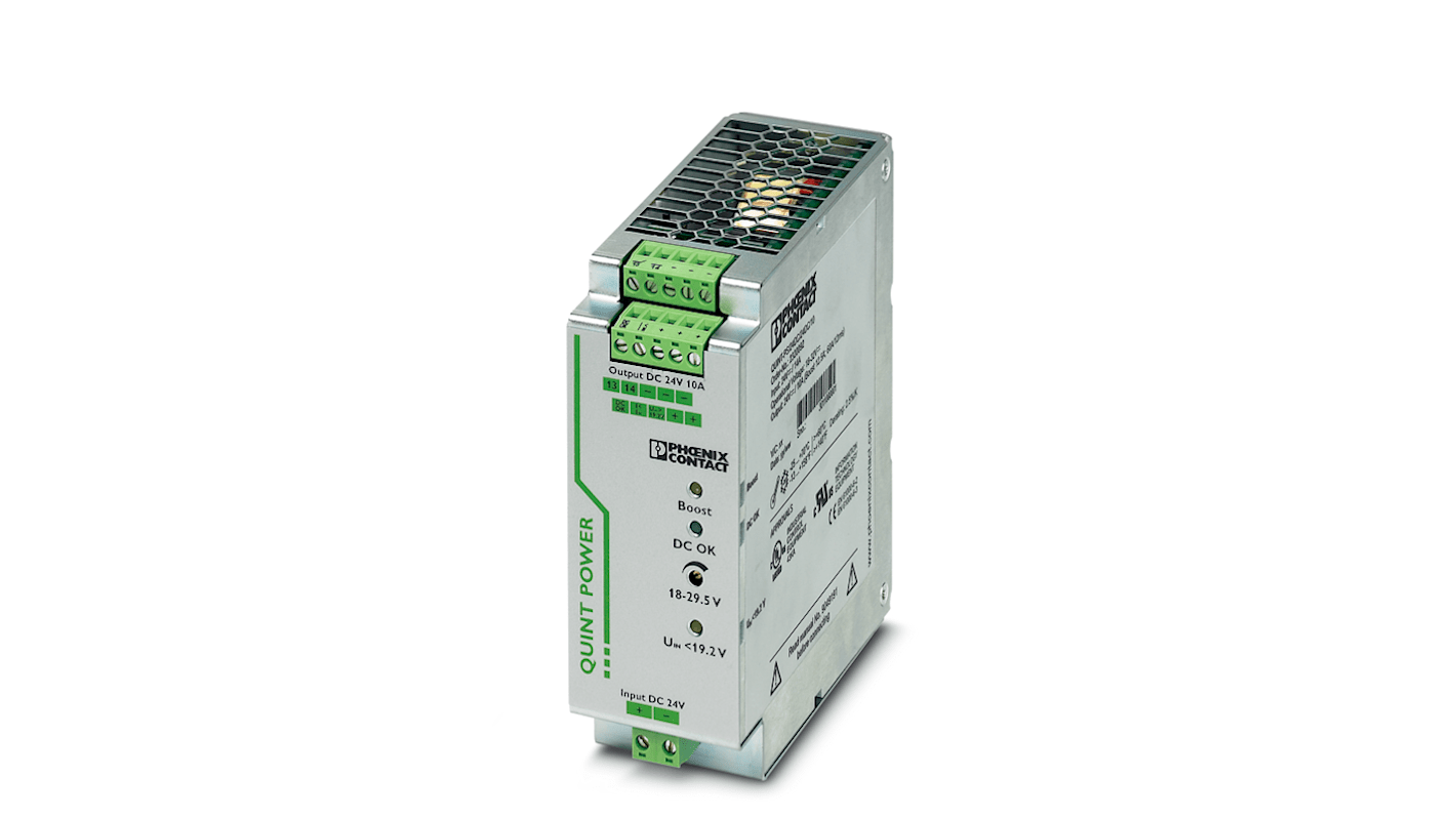 Convertisseur DC-DC Phoenix Contact QUINT-PS/24DC/24DC/10, Montage rail DIN, 240W, 1 sortie, 24V c.c., 10A