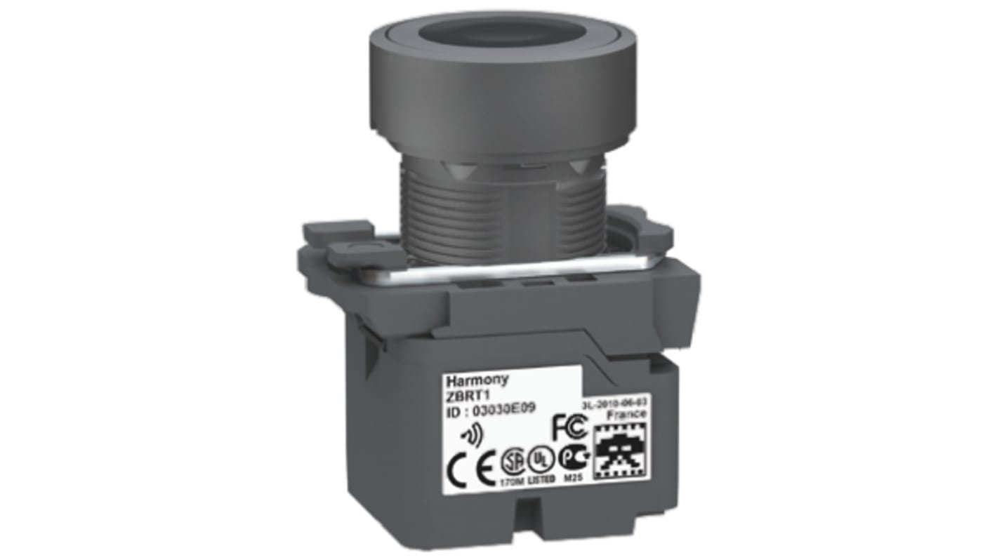 Interruptor de control de radio Schneider Electric Harmony XB5, color de botón Negro, IP66, IP67, IP69(IP69K), iluminado