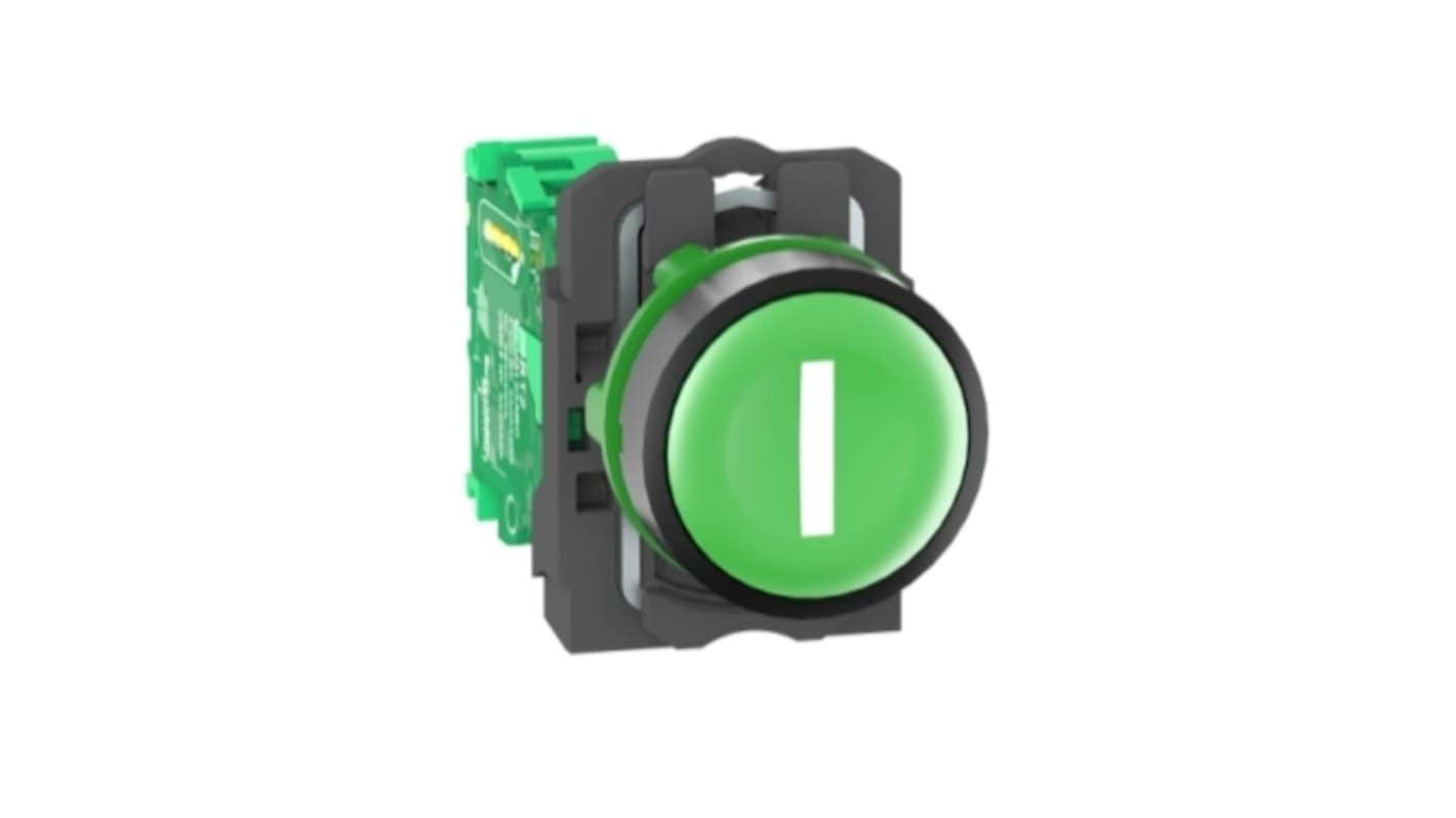 Interruptor de control de radio Schneider Electric Harmony XB5, color de botón Verde