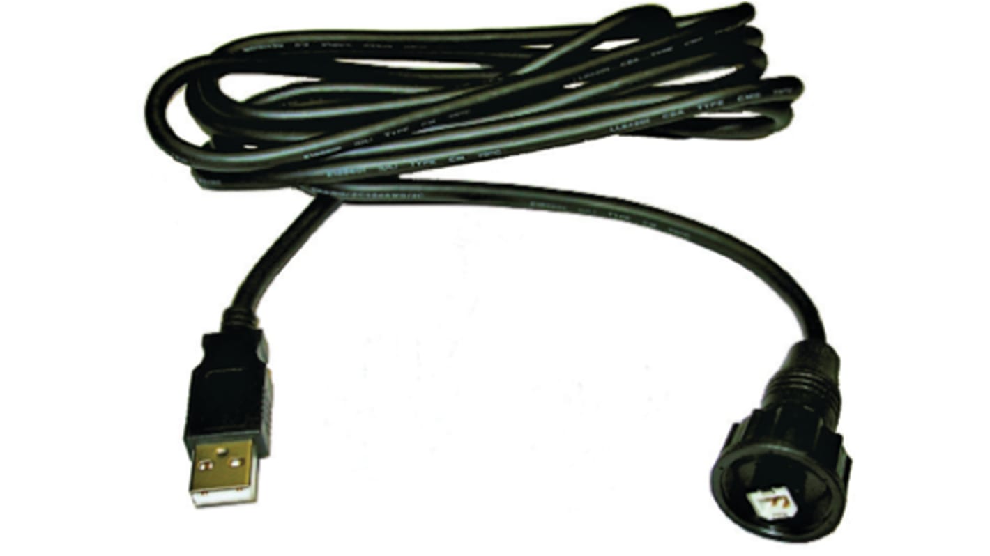 Kabel USB Złącze A USB B Złącze B USB A dł. 2m Przewód USB USB 2.0 kolor: Czarny