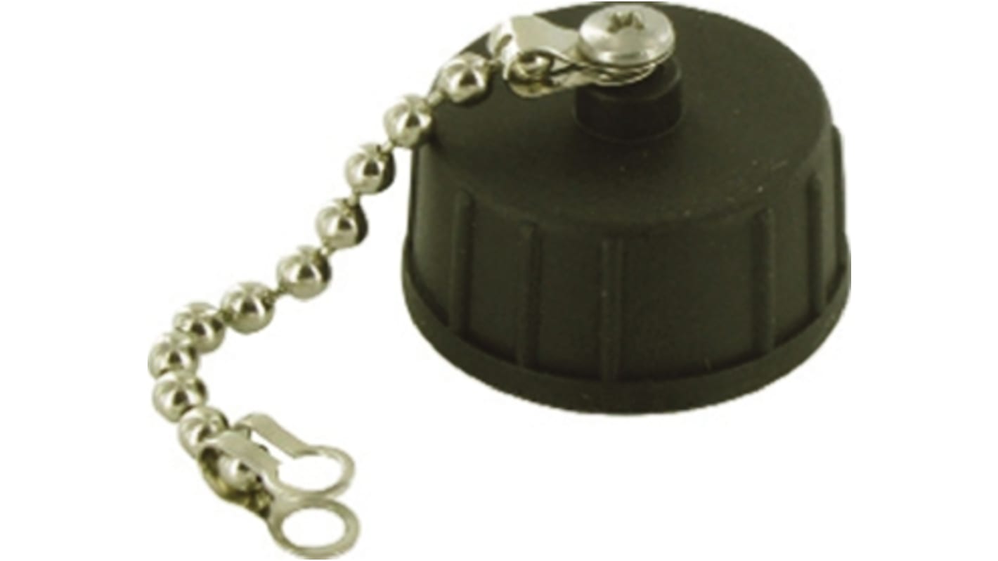 Tapón con cadena de plástico Amphenol Socapex serie USB-A para usar con Conectores hembra de campo serie USBBF, IP68