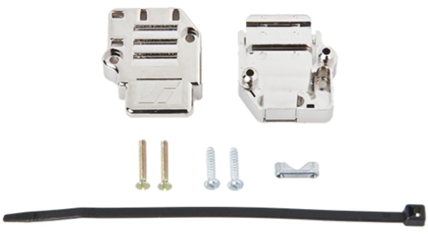 Capot Sub-D Amphenol Communications Solutions série 863093C, 9 contacts, en Thermoplastique boîtier E Coudé, Droit