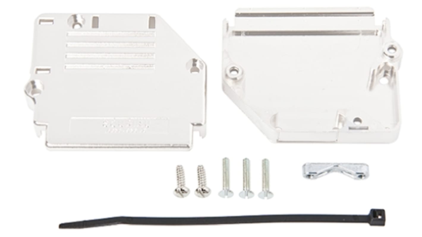 Capot Sub-D Amphenol Communications Solutions série 863093C, 50 contacts, en Thermoplastique boîtier D Coudé, Droit