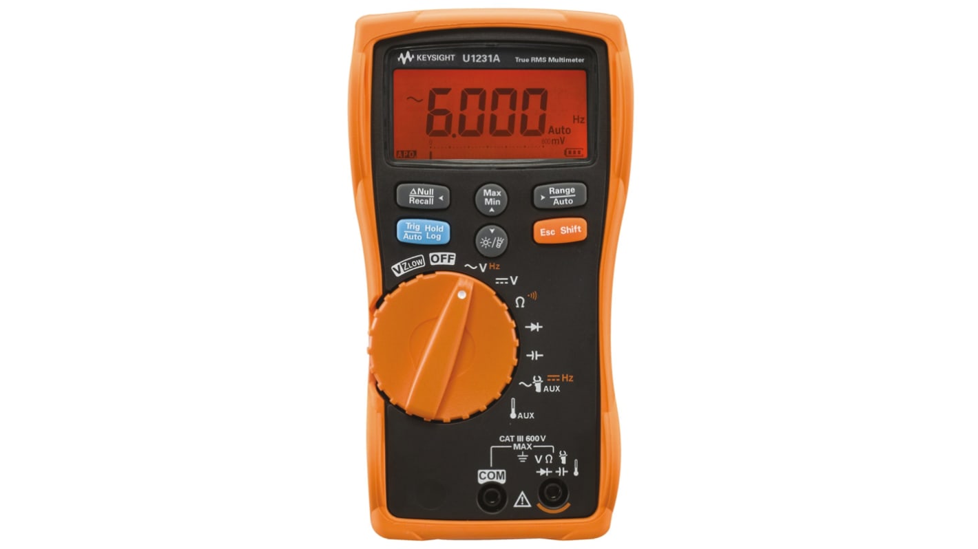 Keysight Technologies U1231A Handheld Digital Multimeter, True RMS, 600V ac Max
