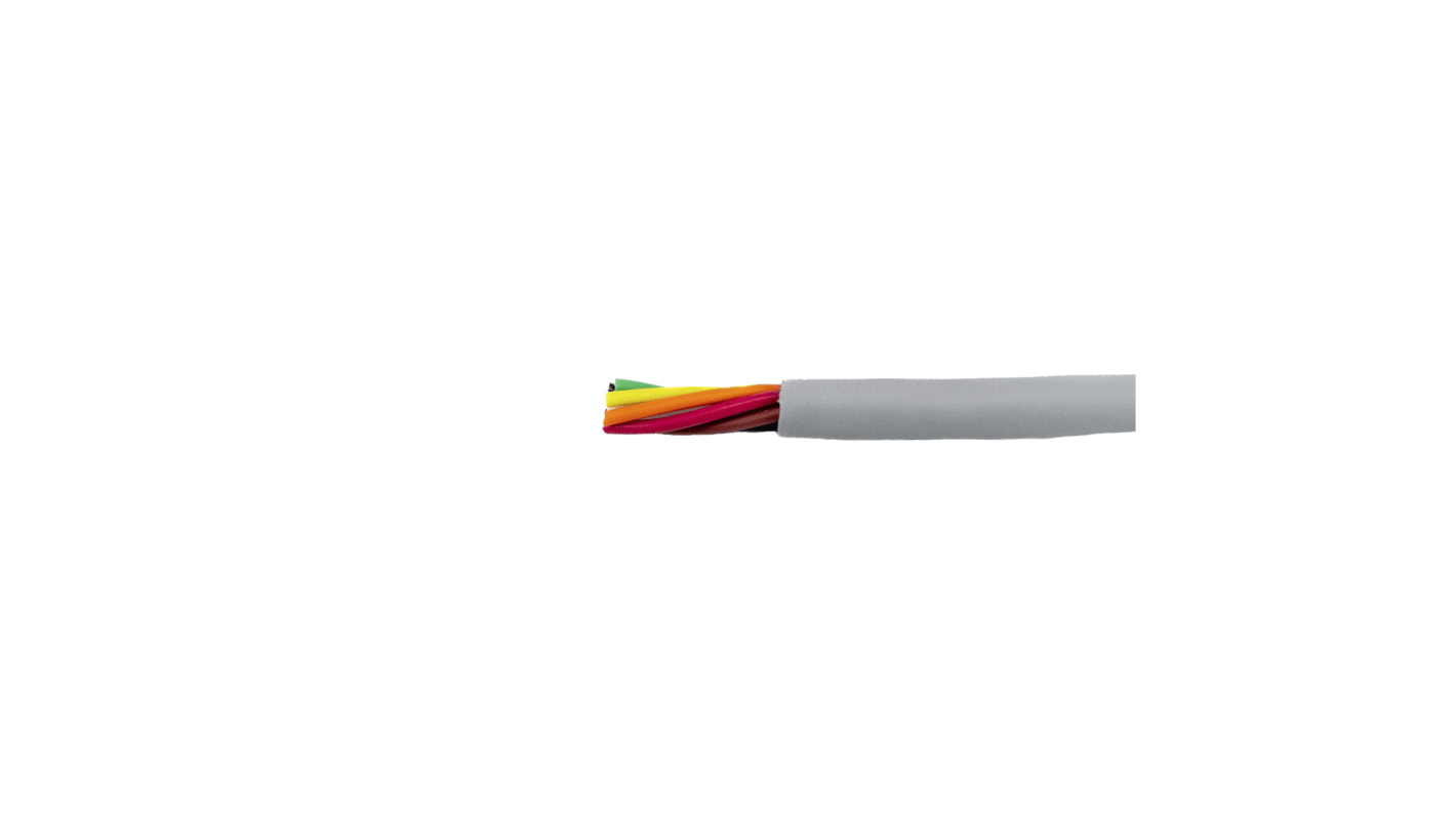 Alpha Wire Multicore Data Cable, 0.23 mm², 6 Cores, 24 AWG, Unscreened, 50m, Grey Sheath