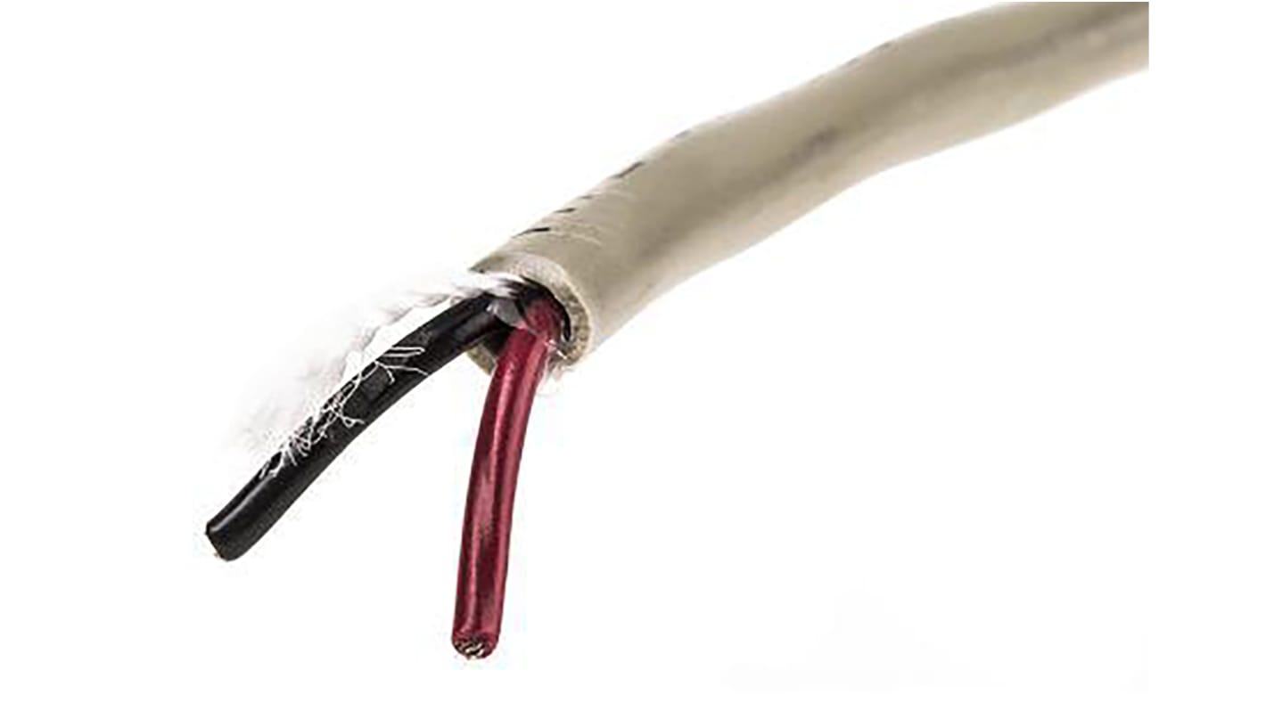 Alpha Wire ProTekt Series Data Cable, 2 Cores, 0.35 mm², Unscreened, 22 AWG, 50m, Tinned Copper Shield