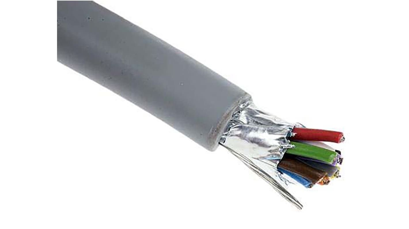 Alpha Wire ProTekt Series Data Cable, 10 Cores, 0.23 mm², Screened, 24 AWG, 50m, Screened Shield