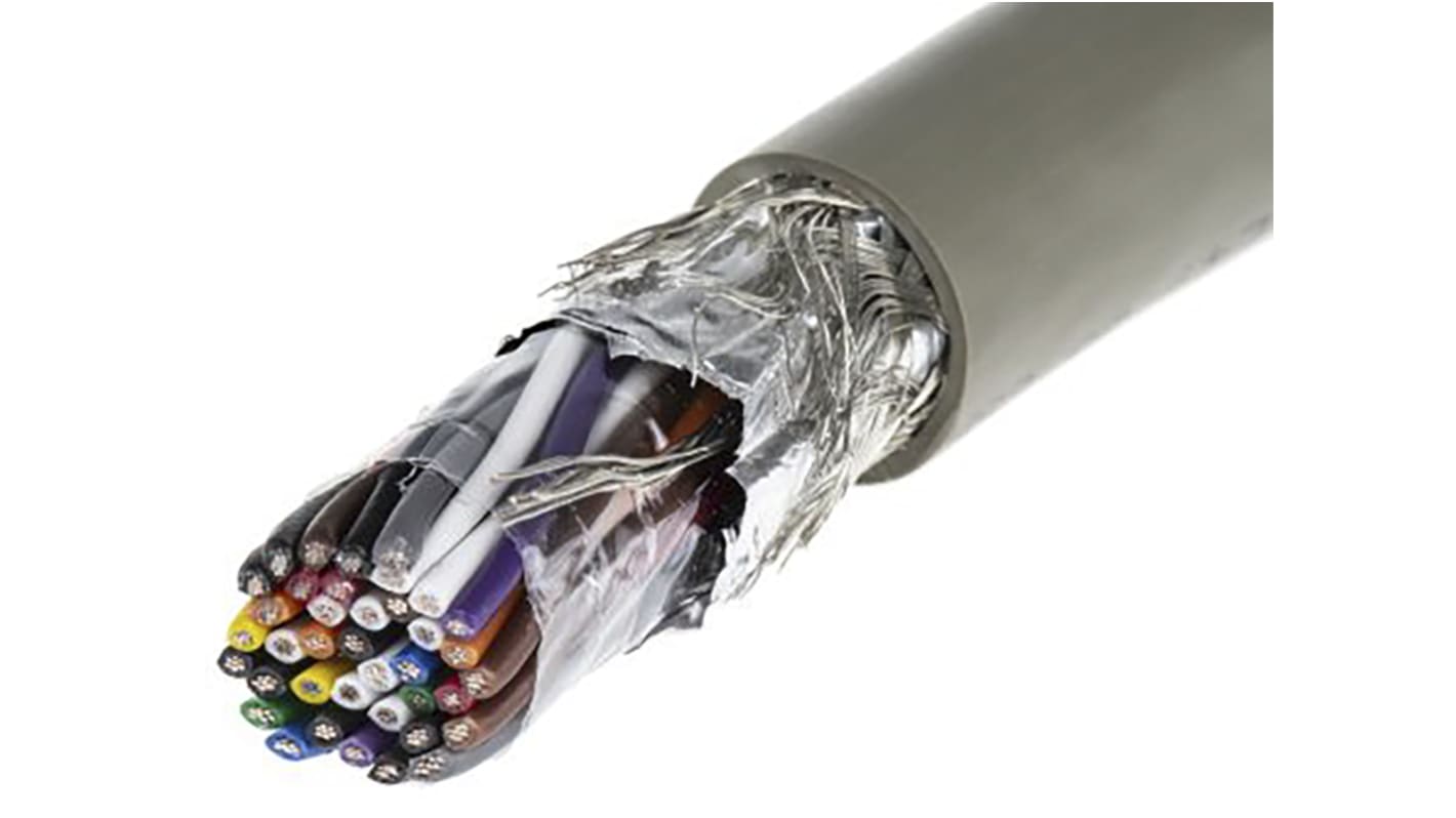 Alpha Wire ProTekt Series Data Cable, 15 Pairs, 30 Cores, 0.23 mm², Screened, 24 AWG, 50m, Foil and Braid Shield