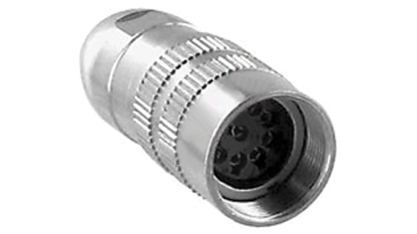 Conector DIN Hembra Lumberg de 6 vías, 5A, 250 Vac, DIN EN 60529, IP68