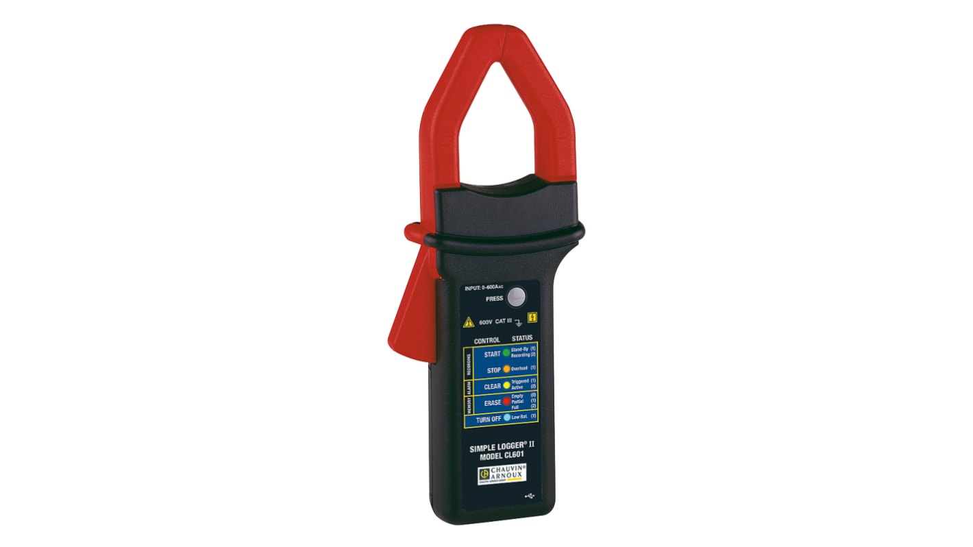 Registrador de datos Chauvin Arnoux CL601, para Corriente, con alarma, display LED, interfaz USB 2.0