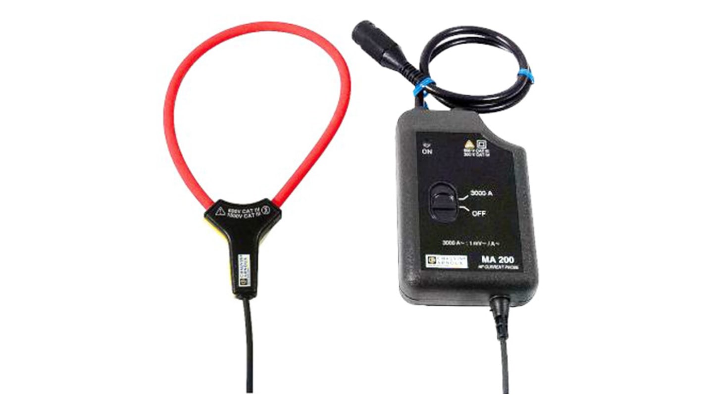 Chauvin Arnoux MiniFlex MA200 Current Probe, AC Adapter, 3000A ac AC Max, Current Output - RS Calibrated