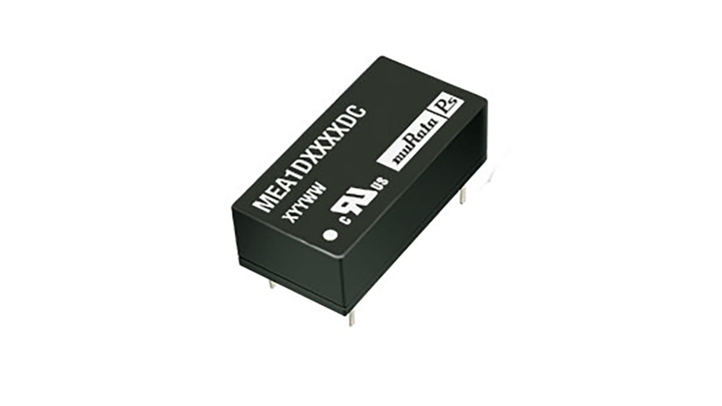 Murata Power Solutions MEA1 DC-DC Converter, ±5V dc/ ±100mA Output, 10.8 → 13.2 V dc Input, 1W, Through Hole,