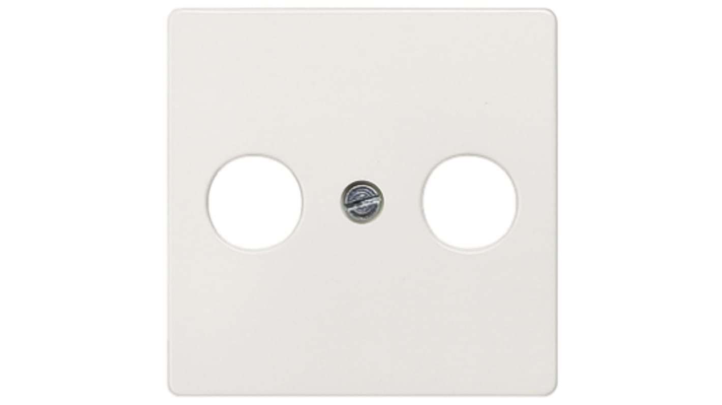 TV Aerial White 2 Outlet Faceplate, Flush Mount