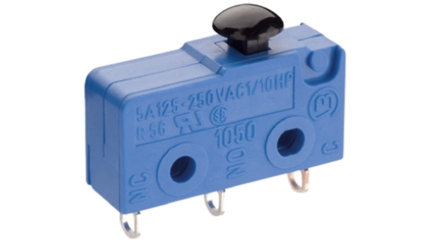 Marquardt Mushroom Shaped Micro Switch, Solder Terminal, 5 A @ 250 V ac, SP-CO, IP00, IP40